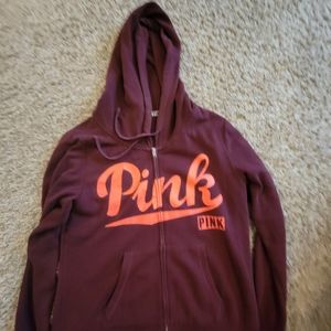 Pink zip up hooded jacket